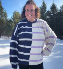 Load image into Gallery viewer, Exceptional Thought Striped Patchwork Sweater