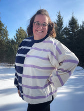 Load image into Gallery viewer, Exceptional Thought Striped Patchwork Sweater