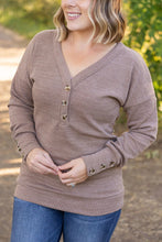 Load image into Gallery viewer, Brittany Button Sweater- Mocha