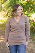 Load image into Gallery viewer, Brittany Button Sweater- Mocha