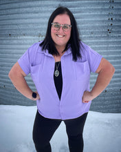 Load image into Gallery viewer, Take off airflow button up-lavender