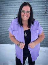 Load image into Gallery viewer, Take off airflow button up-lavender