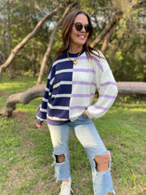 Load image into Gallery viewer, Exceptional Thought Striped Patchwork Sweater
