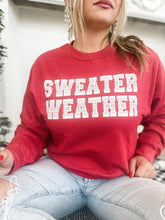 Load image into Gallery viewer, Sweater Weather- Winter Crew Red
