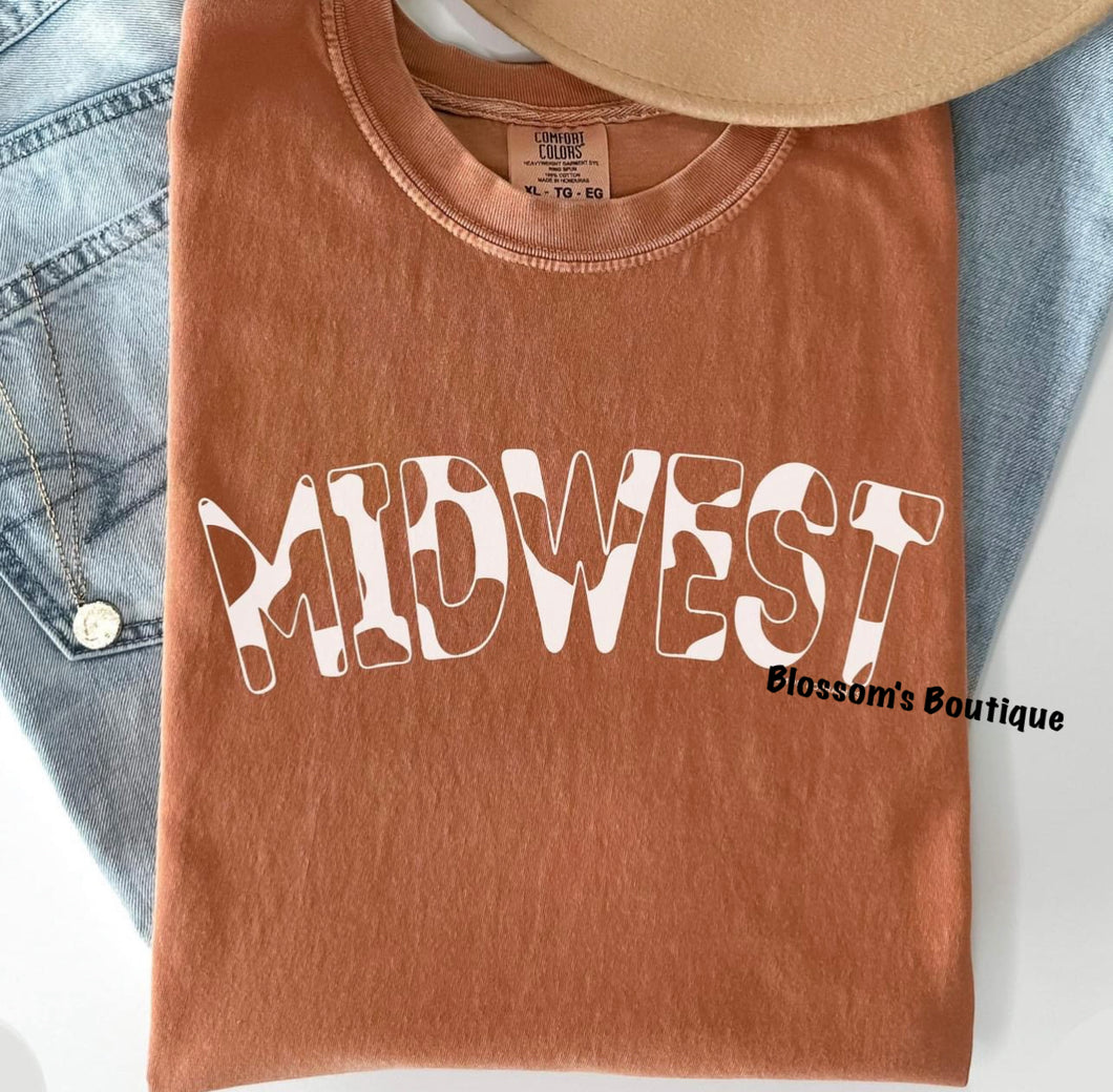 Midwest Cow Print Tee