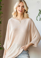 Load image into Gallery viewer, Natural Dolman Crochet Knitted Top
