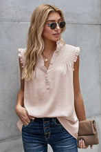 Load image into Gallery viewer, Frilled Sleeve Button Up Tank
