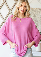 Load image into Gallery viewer, Pink Dolman Crochet Knitted Top
