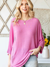 Load image into Gallery viewer, Pink Dolman Crochet Knitted Top
