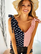 Load image into Gallery viewer, American Flag Vneck Tank
