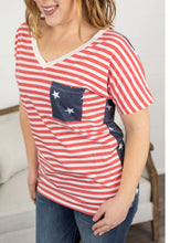 Load image into Gallery viewer, Cozy Chloe Tee- Stars and Stripes
