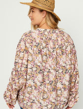 Load image into Gallery viewer, Pink Mix Floral Ruched Kimono
