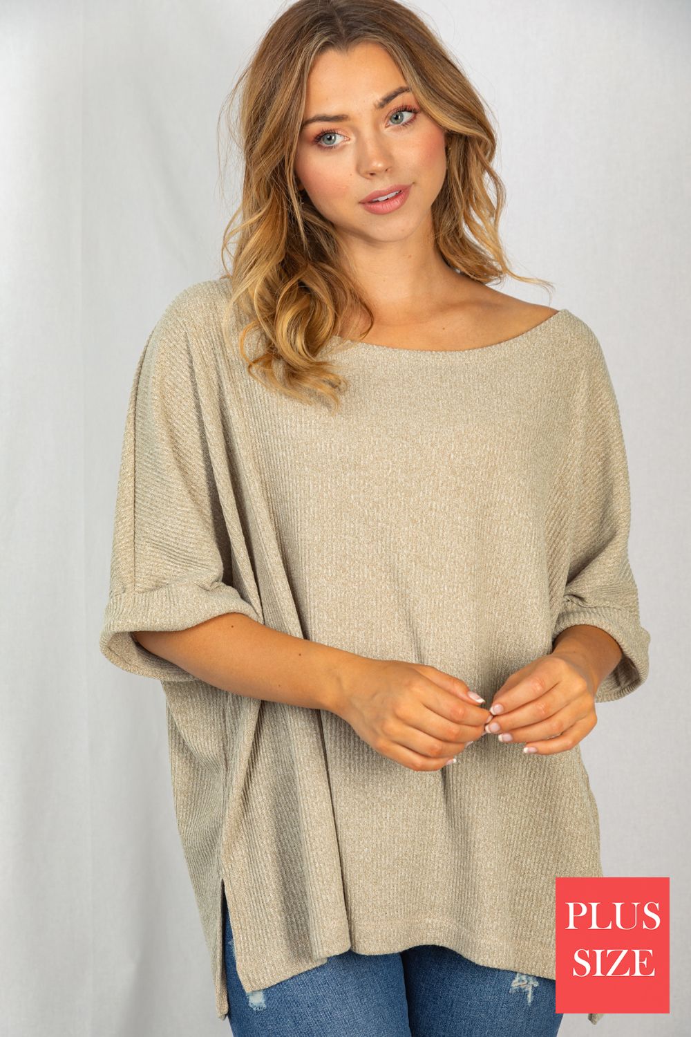 Dolman Knit Top-Taupe