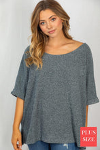 Load image into Gallery viewer, Dolman Knit Top-Charcoal
