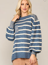 Load image into Gallery viewer, Denim knit sweater
