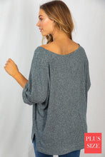 Load image into Gallery viewer, Dolman Knit Top-Charcoal
